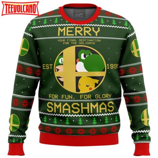 Super Smash Bros Merry Smashmas Ugly Christmas Sweater