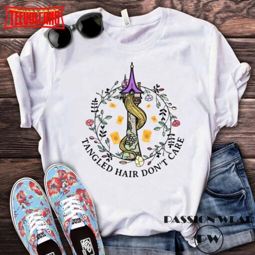 Tangled Hair Don’t Care Shirt, Disney Tangled Princess Floral Shirt