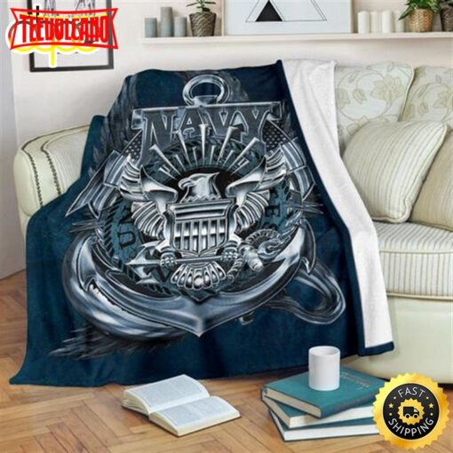 The United State Navy Eagle Fleece Throw Blanket