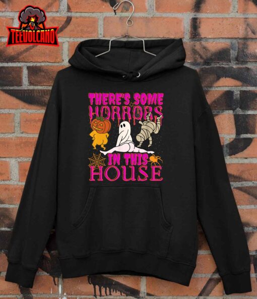 There’s Some Horrors In This House Ghost Pumpkin Halloween Pullover Hoodie