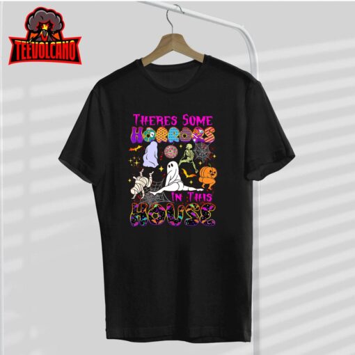 There’s Some Horrors In This House Ghost Pumpkin Halloween T-Shirt