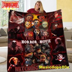 This Is My Horror Movie Watching Halloween Gift Decor Blanket