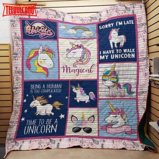 Time To Beunicorn 3D Customized Quilt Blanket