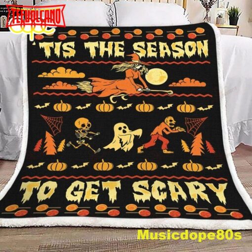 Tis The Season Halloween Sofa Fleece Throw Blanket