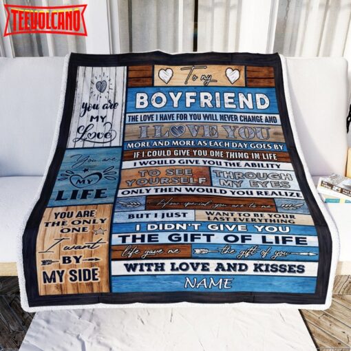 To My Boyfriend  From Girlfriend Wood I Love You More And More Boyfriend Anniversary Blanket