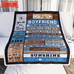 To My Boyfriend From Girlfriend Wood You Are My unshine I Love You Boyfriend Blanket