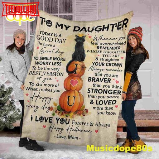 To My Daughter Halloween Sofa Fleece Throw Blanket  Halloween Gifts