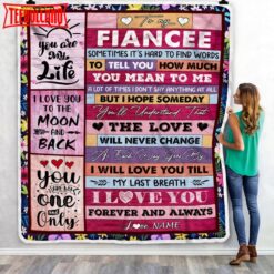 To My Fiancee  From Fiance Wood Never Forget That I Love You Fiancee Anniversary Blanket