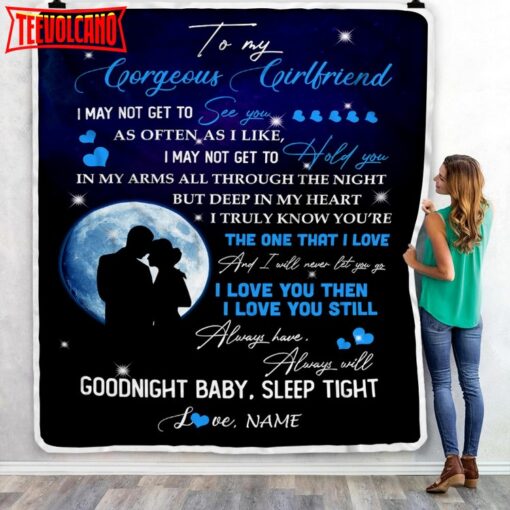 To My Gorgeous Girlfriend From Boyfriend Name I Love You till Birthday Anniversary Blanket