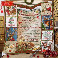 To My Granddaughter, Grandma, Christmas Deer 3D Quilt Blanket