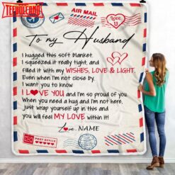 To My Husband  From Wife Air Mail Letter I Love You Husband For Him Birthday Anniversary Blanket