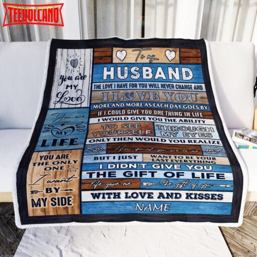 To My Husband  From Wife Wood I Love You More And More Husband Anniversary Blanket