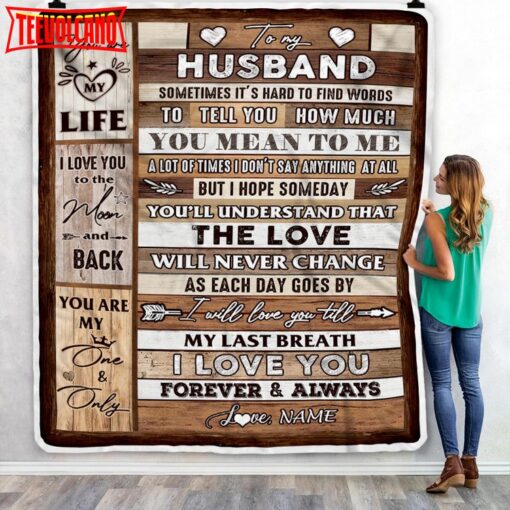 To My Husband  From Wife Wood You Meaning To Me Love You Husband Anniversary Blanket