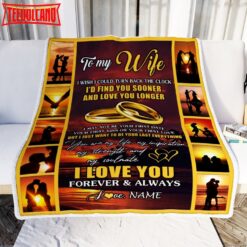 To My Wife  From Husband Name unset I Love You Birthday Anniversary Wedding Blanket