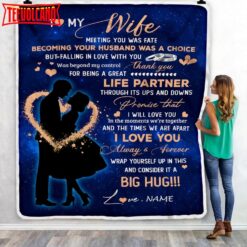 To My Wife  From Husband Thank you It A Big Hug Wife Anniversary Wedding Day Blanket