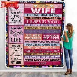 To My Wife  From Husband Wood I Love You More And More oulmate Wife Anniversary Blanket