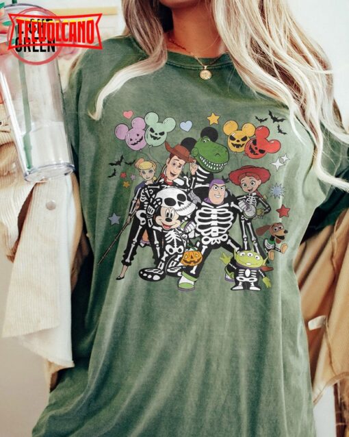 Toy Story Halloween Shirt, Mickey And Friends Skeleton Shirt