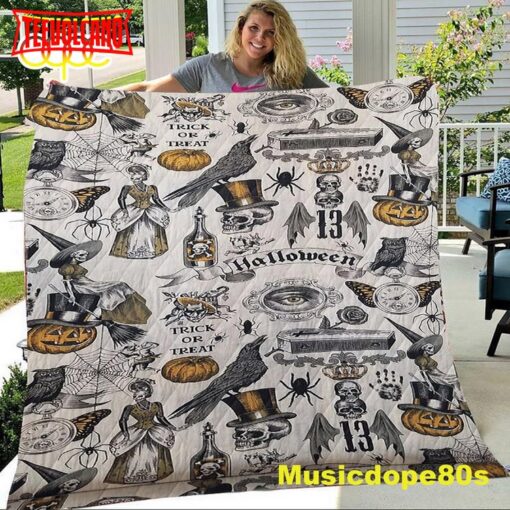 Trick Or Treat Halloween Character Pumpkin Blanket