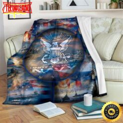 United State Navy And Warships Fleece Throw Blanket