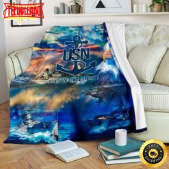 Us Navy A Global Force For Good Fleece Throw Blanket