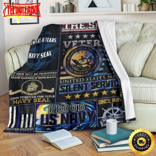 Us Navy The Silent Service Fleece Throw Blanket