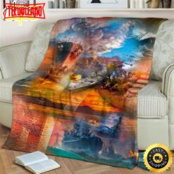 Us Navy Warships Fleece Throw Blanket