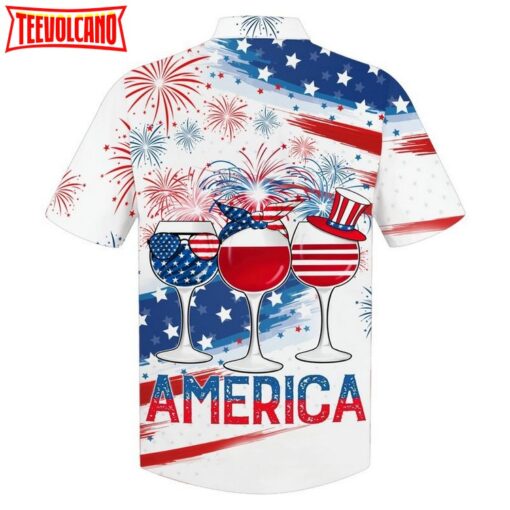 Usa Hawaiian Shirt Glass Drinking Cheer Up Independence Day, America 4Th Of Jul Hawaiian Shirt