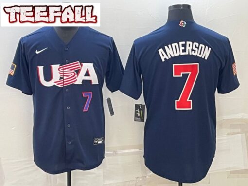 USA Tim Anderson Navy Royal 2023 World Baseball Classic Jersey