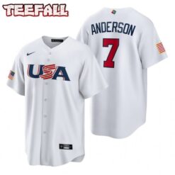 USA Tim Anderson White 2023 World Baseball Classic Jersey