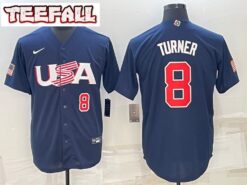 USA Trea Turner Navy Red 2023 World Baseball Classic Jersey