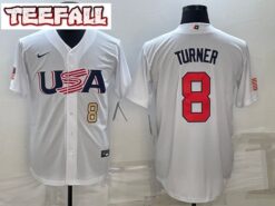 USA Trea Turner White Gold 2023 World Baseball Classic Jersey