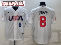 USA Trea Turner White Navy 2023 World Baseball Classic Jersey