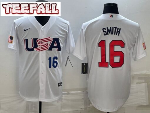 USA Will Smith White Navy 2023 World Baseball Classic Jersey