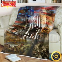 U.S.Army Soldiers And Flag Fleece Throw Blanket