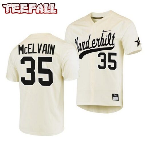 Vanderbilt Commodores Chris McElvain College Baseball Jersey Cream