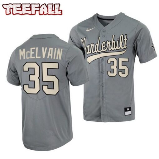 Vanderbilt Commodores Chris McElvain College Baseball Jersey Grey