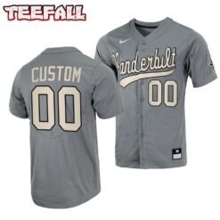 Vanderbilt Commodores Custom College Baseball Jersey Grey