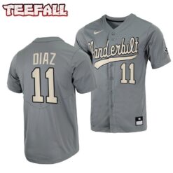 Vanderbilt Commodores Davis Diaz College Baseball Jersey Grey