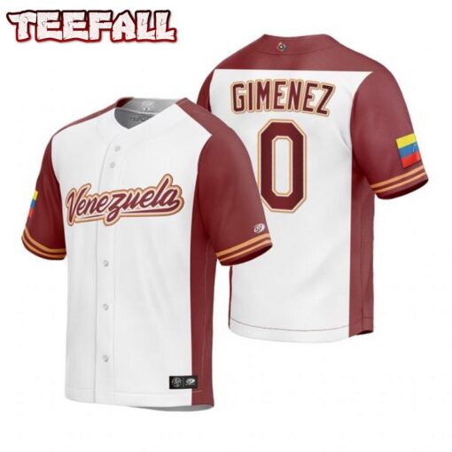 Venezuela Andres Gimenez White Replica 2023 World Baseball Classic Jersey