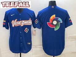 Venezuela Blue 2023 World Baseball Classic Jersey with Big Logo