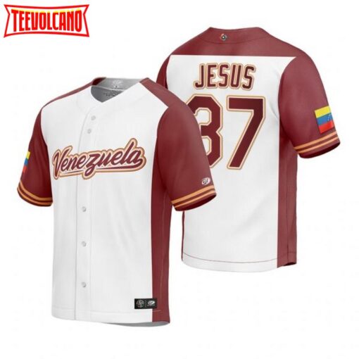 Venezuela Enmanuel De Jesus White Replica 2023 World Baseball Classic Jersey