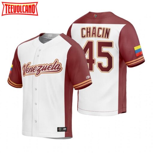 Venezuela Jhoulys Chacin White Replica 2023 World Baseball Classic Jersey