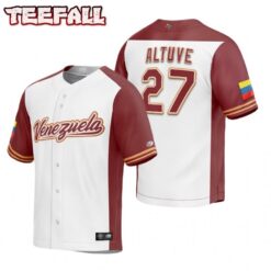 Venezuela Jose Altuve White Replica 2023 World Baseball Classic Jersey