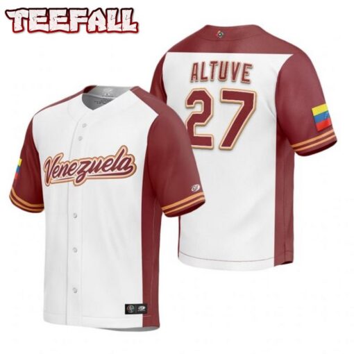 Venezuela Jose Altuve White Replica 2023 World Baseball Classic Jersey