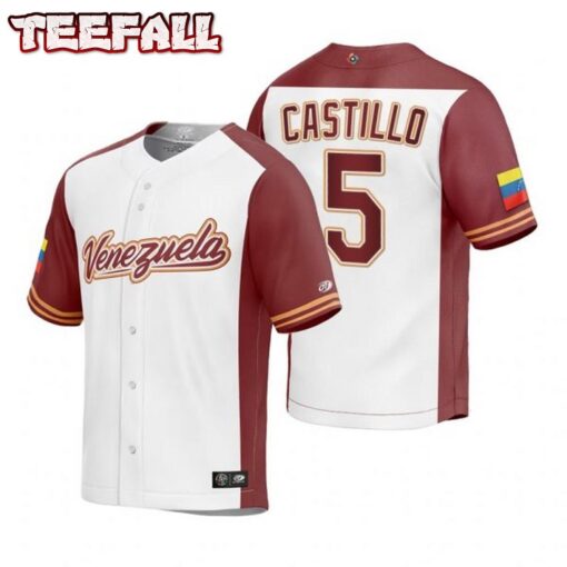 Venezuela Max Castillo White Replica 2023 World Baseball Classic Jersey