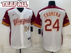 Venezuela Miguel Cabrera White Gold 2023 World Baseball Classic Jersey