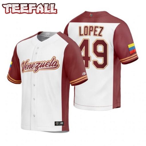 Venezuela Pablo Lopez White Replica 2023 World Baseball Classic Jersey