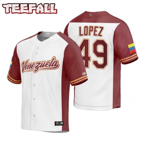 Venezuela Pablo Lopez White Replica 2023 World Baseball Classic Jersey