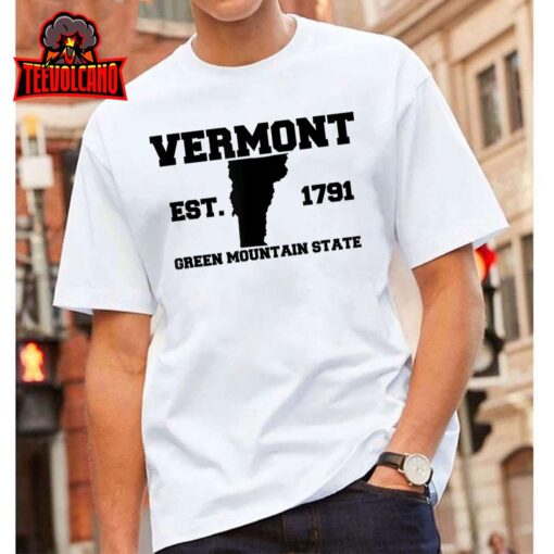 Vermont Souvenir Est 1791 Green Mountain for Men Women Kids T-Shirt