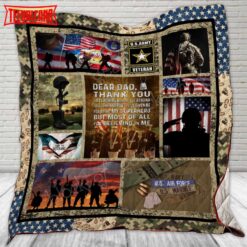 Veteran Dad 3D Quilt Blanket